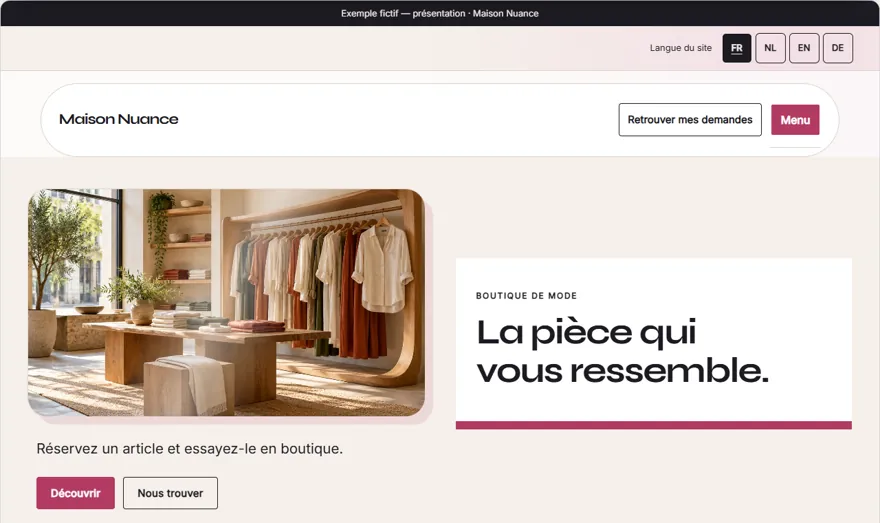 Vitrine flottante · boutique