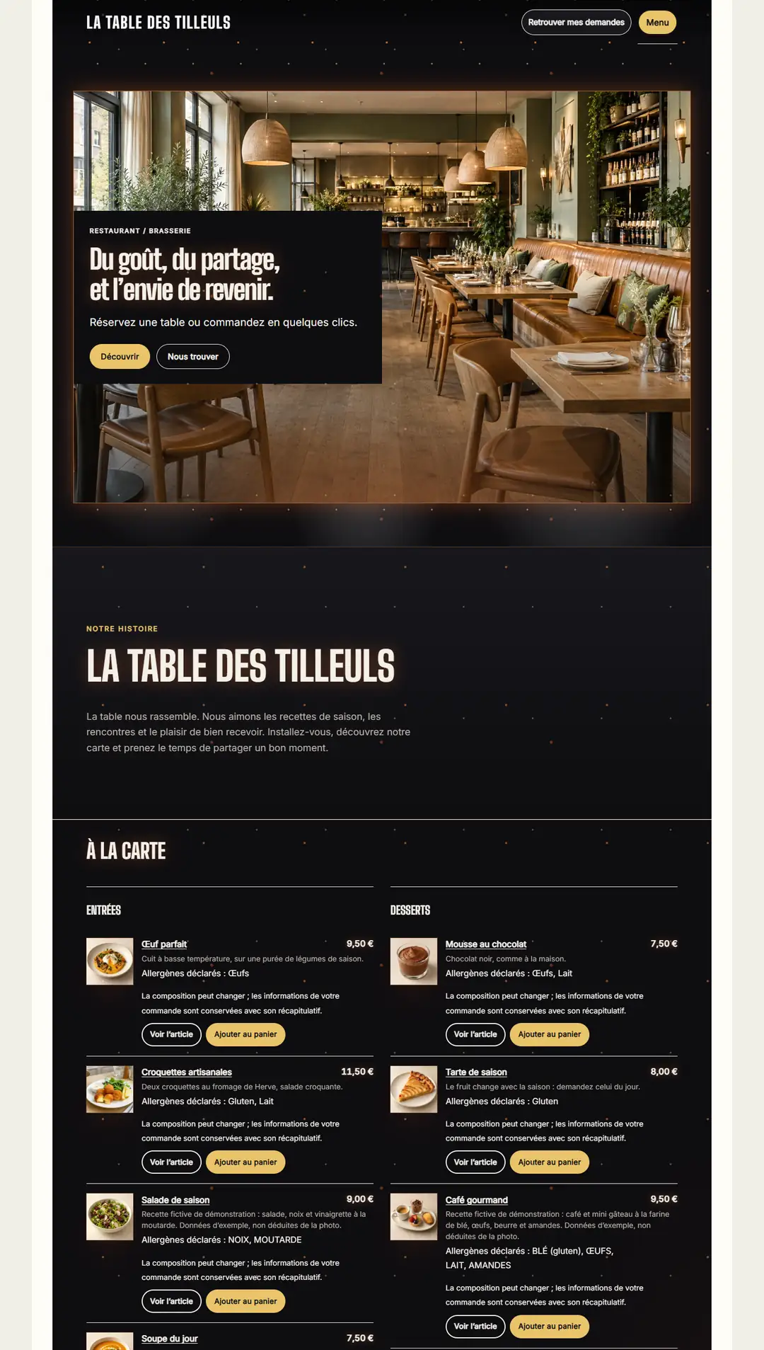 Exemple d’interface en français — Votre site