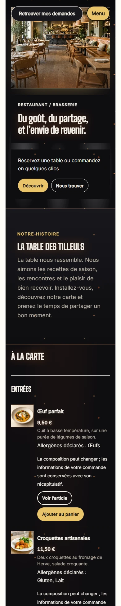Exemple d’interface en français — Votre site